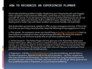 How To Recognize An Experienced Plumber