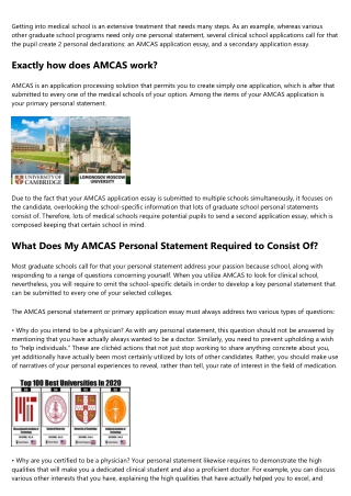 Exactly how To Create A Personal Statement For Medical School