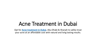 Acne treatment in dubai
