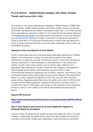 Fly Ash Market- - Global Industry Analysis, Size, Share, Growth, Trends, and Forecast 2018 - 2026