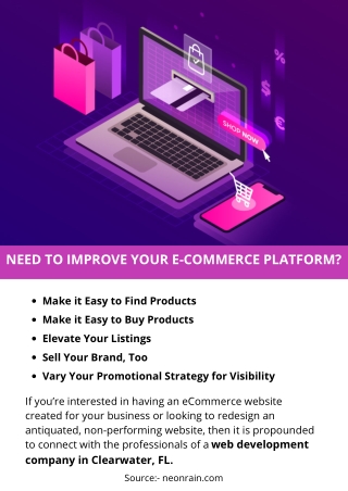 NEED TO IMPROVE YOUR E-COMMERCE PLATFORM?