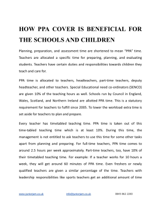 How PPA Cover Benefits Children & School - Juniorjam