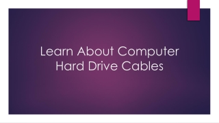 Learn About Computer Hard Drive Cables