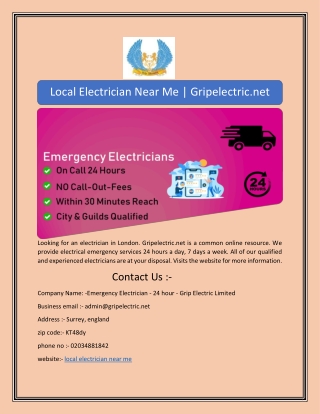 Local Electrician Near Me | Gripelectric.net