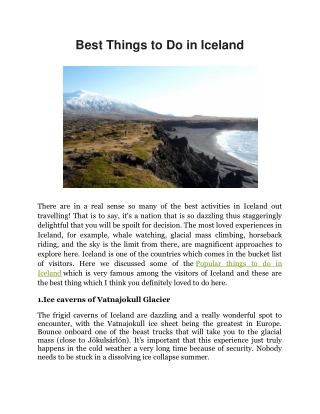 Best Things to Do in Iceland