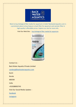 Buy Biological Filter Media for Aquarium | Backwateraquatics.com