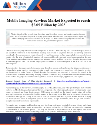 Mobile Imaging Services Market Expected to reach $2.05 Billion by 2025