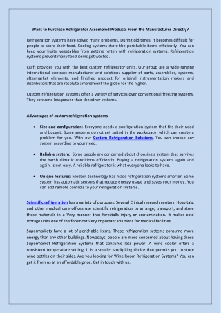 Scientific Refrigeration