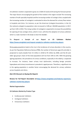 US Catheters Market  will experience a noticeable growth during the forecast period 2019-2025