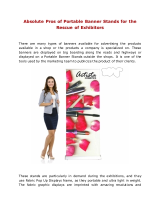 Absolute Pros of Portable Banner Stands for the Rescue of Exhibitors