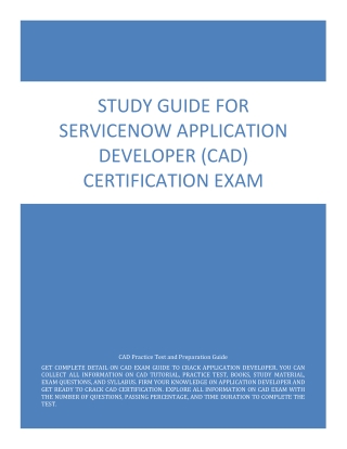 Study Guide for ServiceNow Application Developer (CAD) Certification Exam