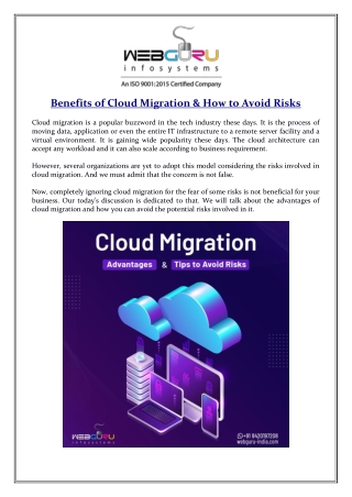 Benefits of Cloud Migration & How to Avoid Risks