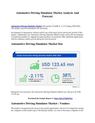 Automotive Driving Simulator Market Analysis And Forecast