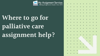 Avail palliative care assignment help at My Assignment Services