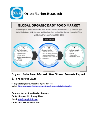 Organic Baby Food Market Trends, Size, Competitive Analysis and Forecast 2020-2026