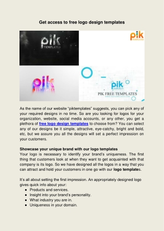 Get access to free logo design templates