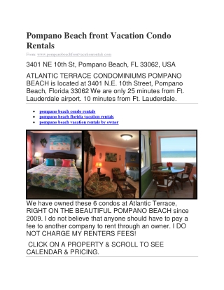 pompano beach vacation rentals by owner