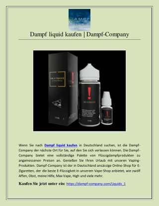 Dampf liquid kaufen | Dampf-Company