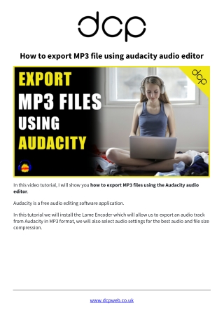 How to export MP3 file using audacity audio editor