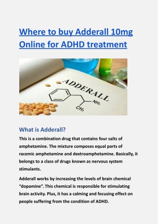 Where to buy Adderall 10mg Online for ADHD treatment