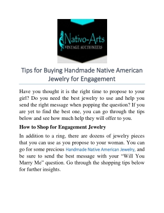 Tips for Buying Handmade Native American Jewelry for Engagement