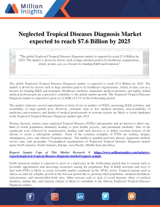 Neglected Tropical Diseases Diagnosis Market expected to reach $7.6 Billion by 2025