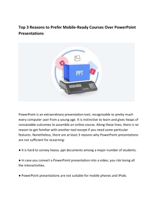 Top 3 Reasons to Prefer Mobile-Ready Courses over PowerPoint Presentations