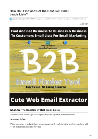 How Can I Find and Get B2B Mailing Lists For Email Marketing?