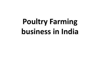 Poultry Farming business in India