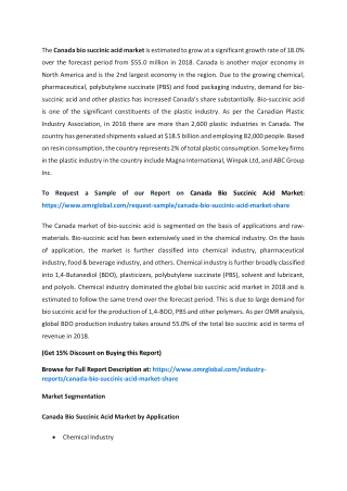Canada Bio Succinic Acid Market 2019-2025 Trends, Research Report, Growth Trends, Opportunities, Forecast to 2025