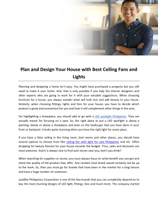 Plan and Design Your House with Best Ceiling Fans and Lights