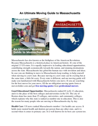 An Ultimate Moving Guide to Massachusetts