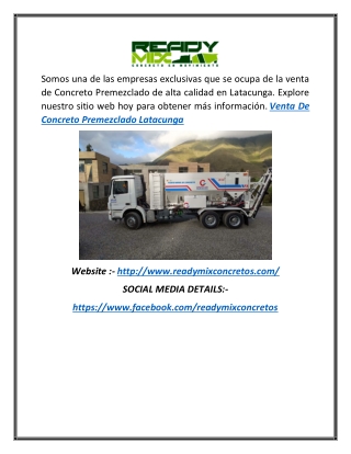 Venta Online de hormigon premezclado Latacunga