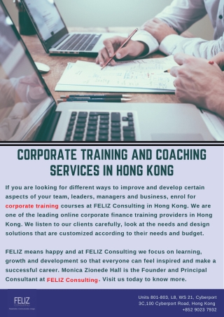 Corporate Training and Coaching Services in Hong Kong