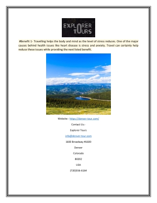 Denver & Colorado Sightseeing Tours | Explorer Tours
