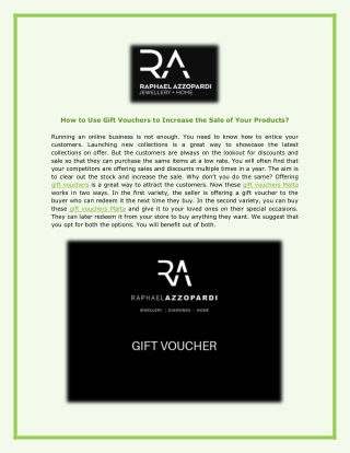 How to Use Gift Vouchers to Increase the Sale of Your Products?