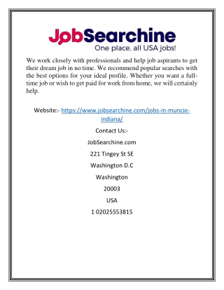 Jobs In Muncie Indiana | JobSearchine.com