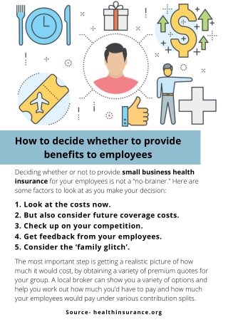 How to decide whether to provide benefits to employees
