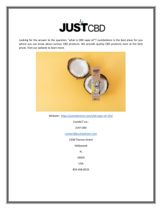 What Is Cbd Vape Oil? | Justcbdstore.com