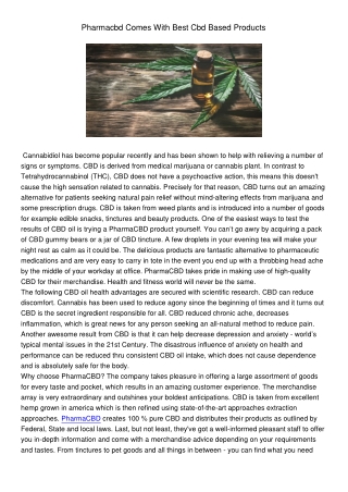 PharmacbdComesWithBestCbdBasedProducts