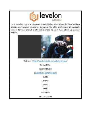 Photo Agency in Jakarta | Levelonstudio.com