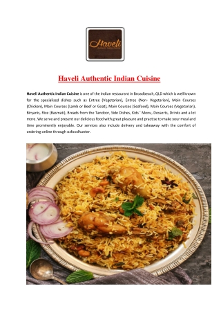 5% Off - Haveli Authentic Indian Cuisine Broadbeach, QLD