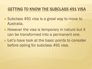 Getting to know the Subclass 491 visa