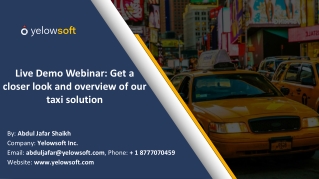 Live Demo Webinar: Get a closer look and overview of our taxi solution