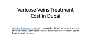 Varicose Veins Treatment Cost