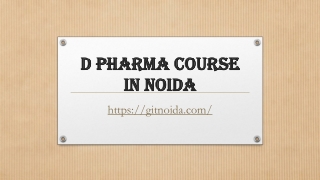 D Pharma Course in Noida