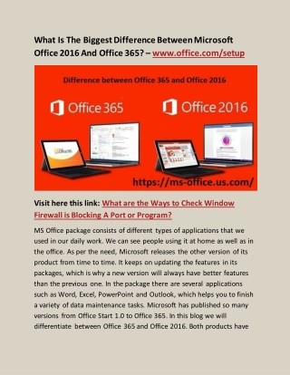 What Is The Biggest Difference Between Microsoft Office 2016 And Office 365? – www.office.com/setup