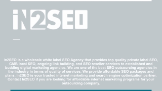 SEO Reseller Services - In2SEO