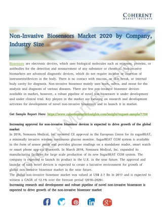 Non-Invasive Biosensors Market 2020 by Company, Industry Size