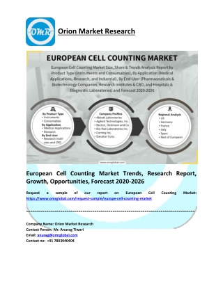 European Cell Counting Market Trends, Research Report, Growth, Opportunities, Forecast 2020-2026